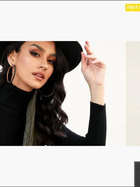 Quilted Puffer Vest Lightweight Gilet Chic Minimal Layering Piece 4 Pockets - Picture 7 of 7